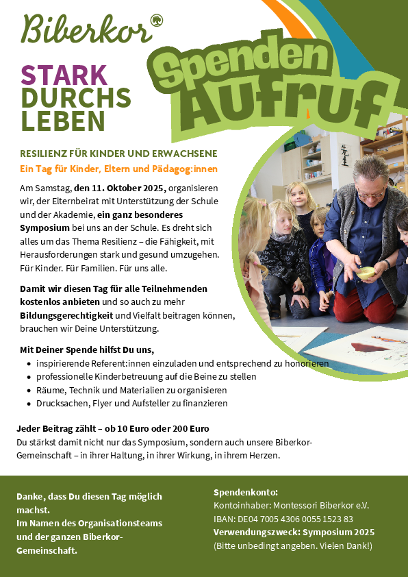Plakat vom Spendenaufruf zum Symposium